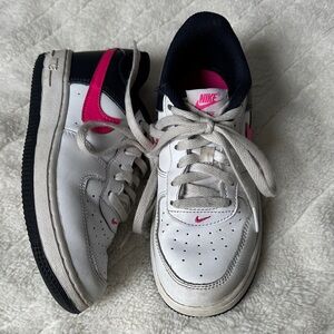 Nike Air Force with Hot Pink Swoosh Sz 1Y
